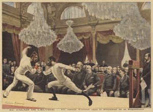 A Fencing Match Before the President of France at the Elysee Palace by French School